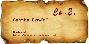 Csorba Ernő névjegykártya
